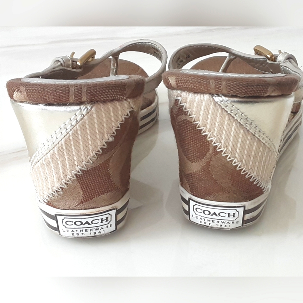 Coach Pristine Patchwork Gold Metallic Leather Th… - image 5